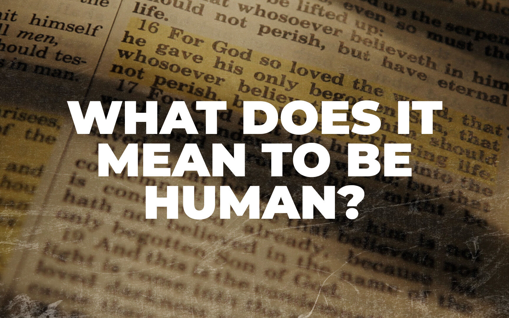WHAT DOES IT MEAN TO BE HUMAN