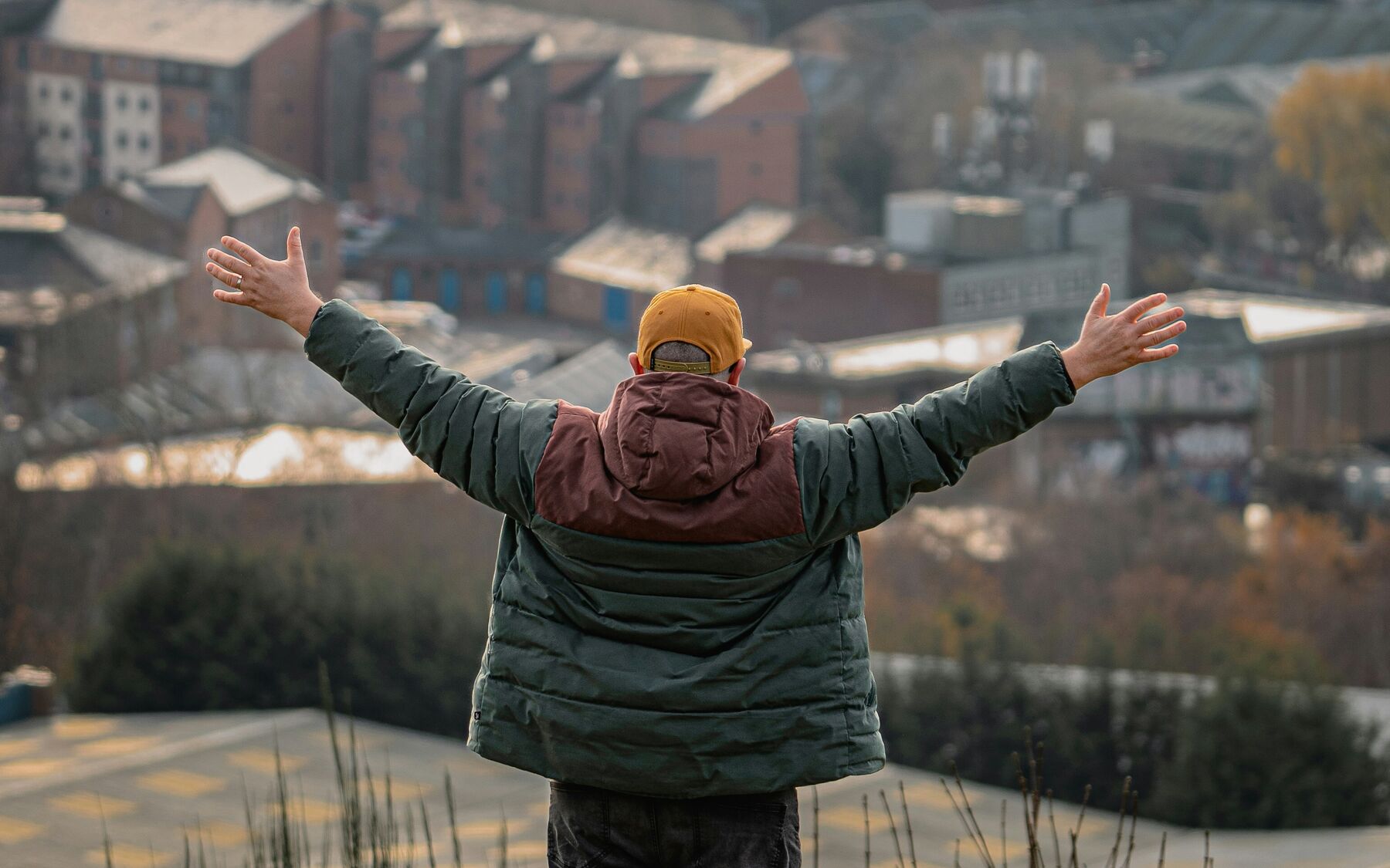 Man praying over city