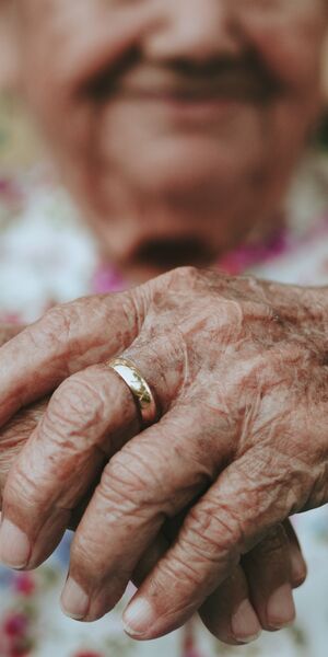 Elderly persons hands