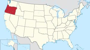 USA Map highlighting Oregon