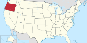 USA Map highlighting Oregon