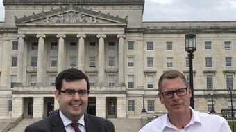 Tim and Mark outside Stormont 1