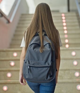 School girl backpack