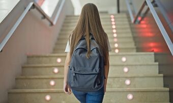 School girl backpack