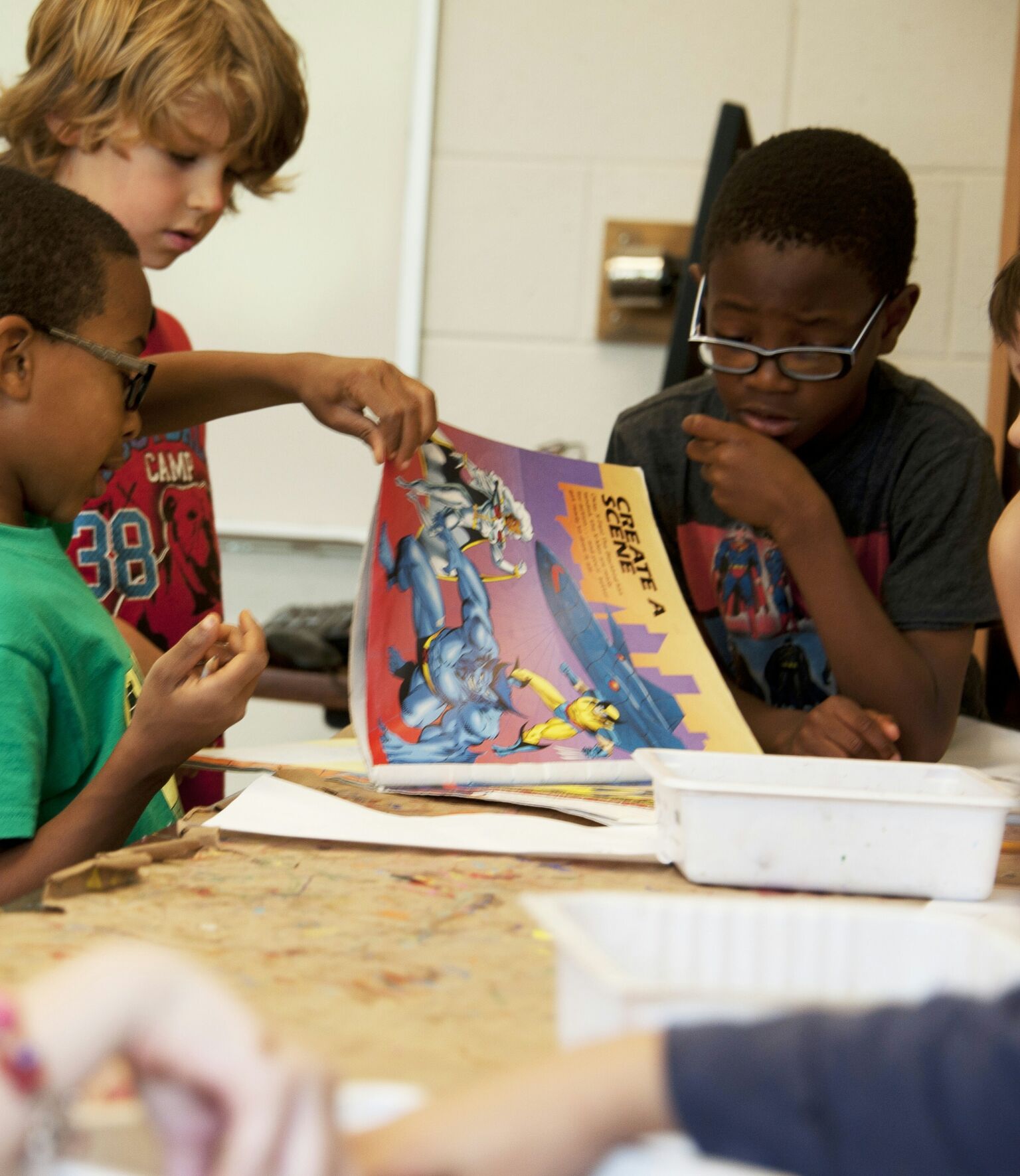 Children reading at school