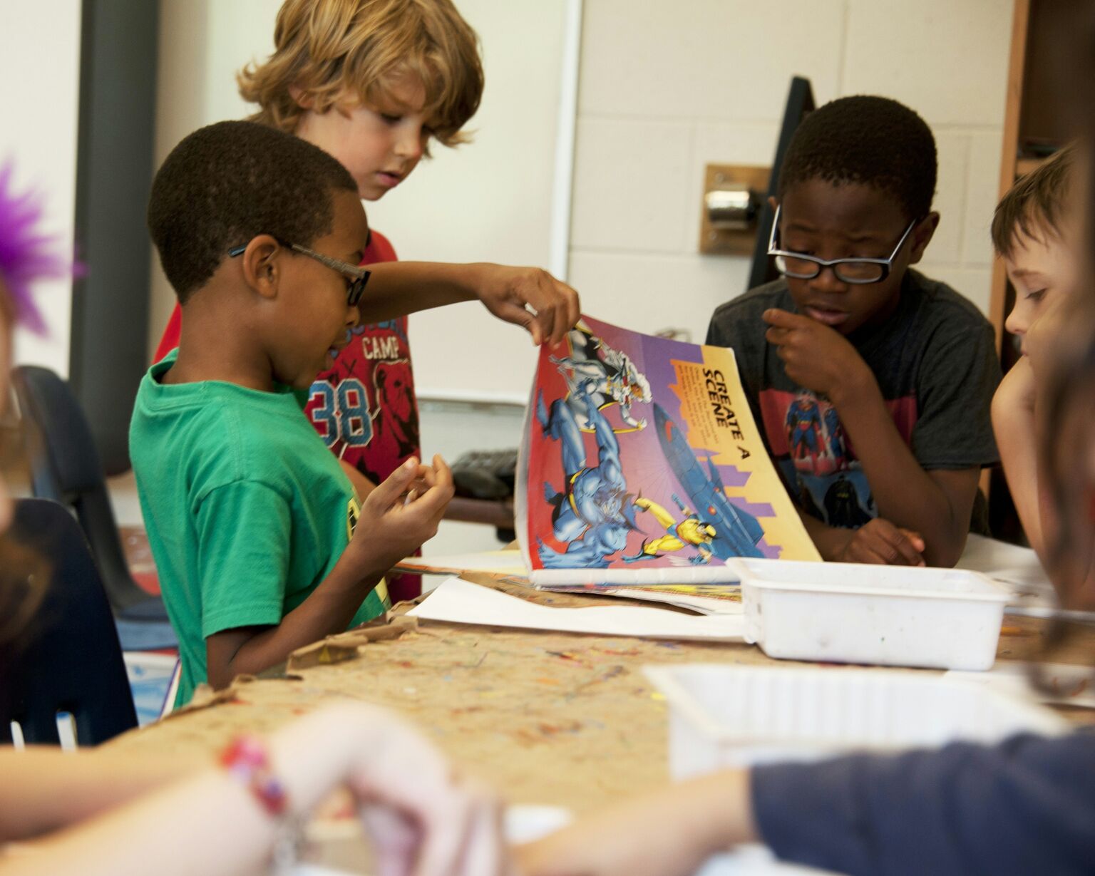 Children reading at school