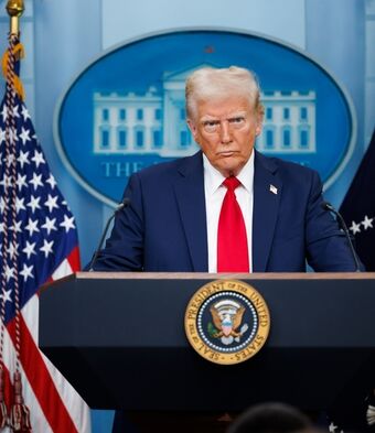 Donald Trump at whitehouse podium