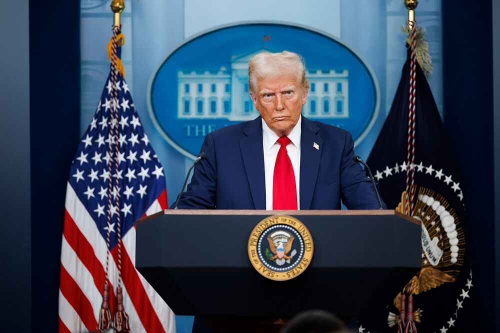 Donald Trump at whitehouse podium