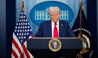 Donald Trump at whitehouse podium