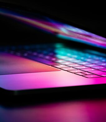 Laptop dark half open