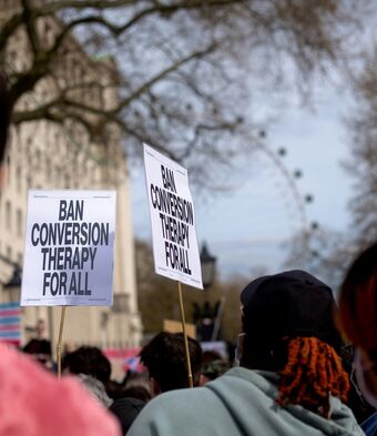 Conversion therapy ban protest