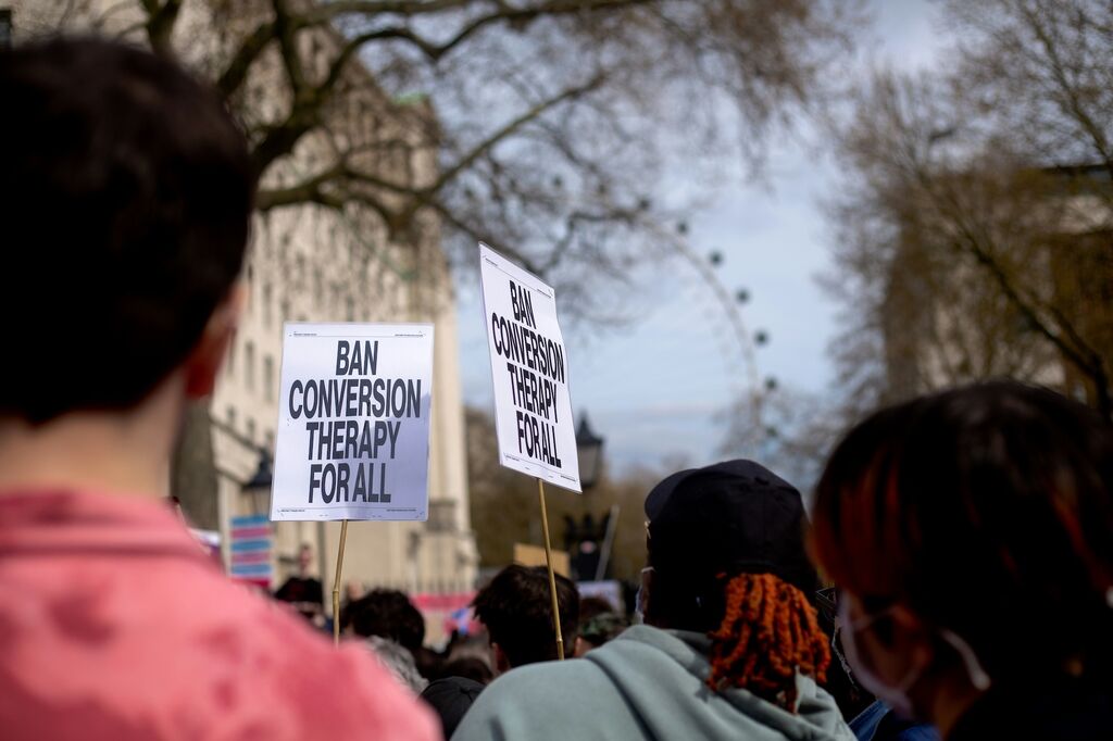 Conversion therapy ban protest