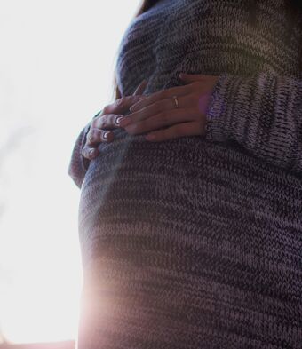 Pregnancy bump backlit