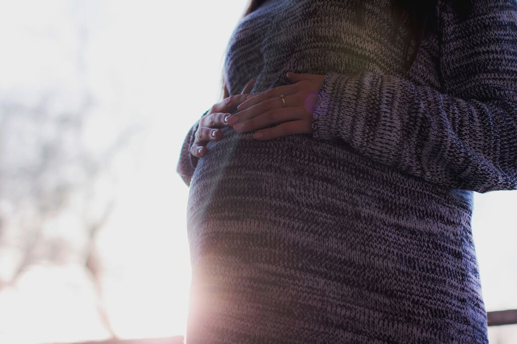 Pregnancy bump backlit