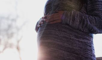 Pregnancy bump backlit
