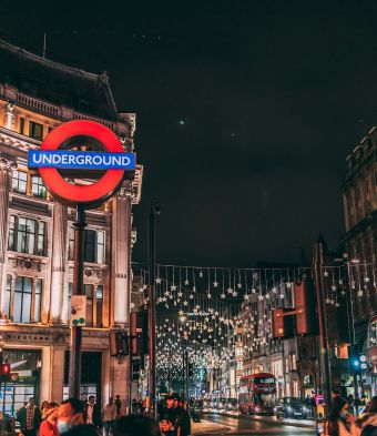 Oxford street circus night Christmas lights